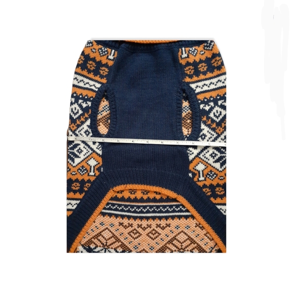 Pet sweater Orange Orange Navy white sz Med Nwtgs Dog shirt - Picture 6 of 11